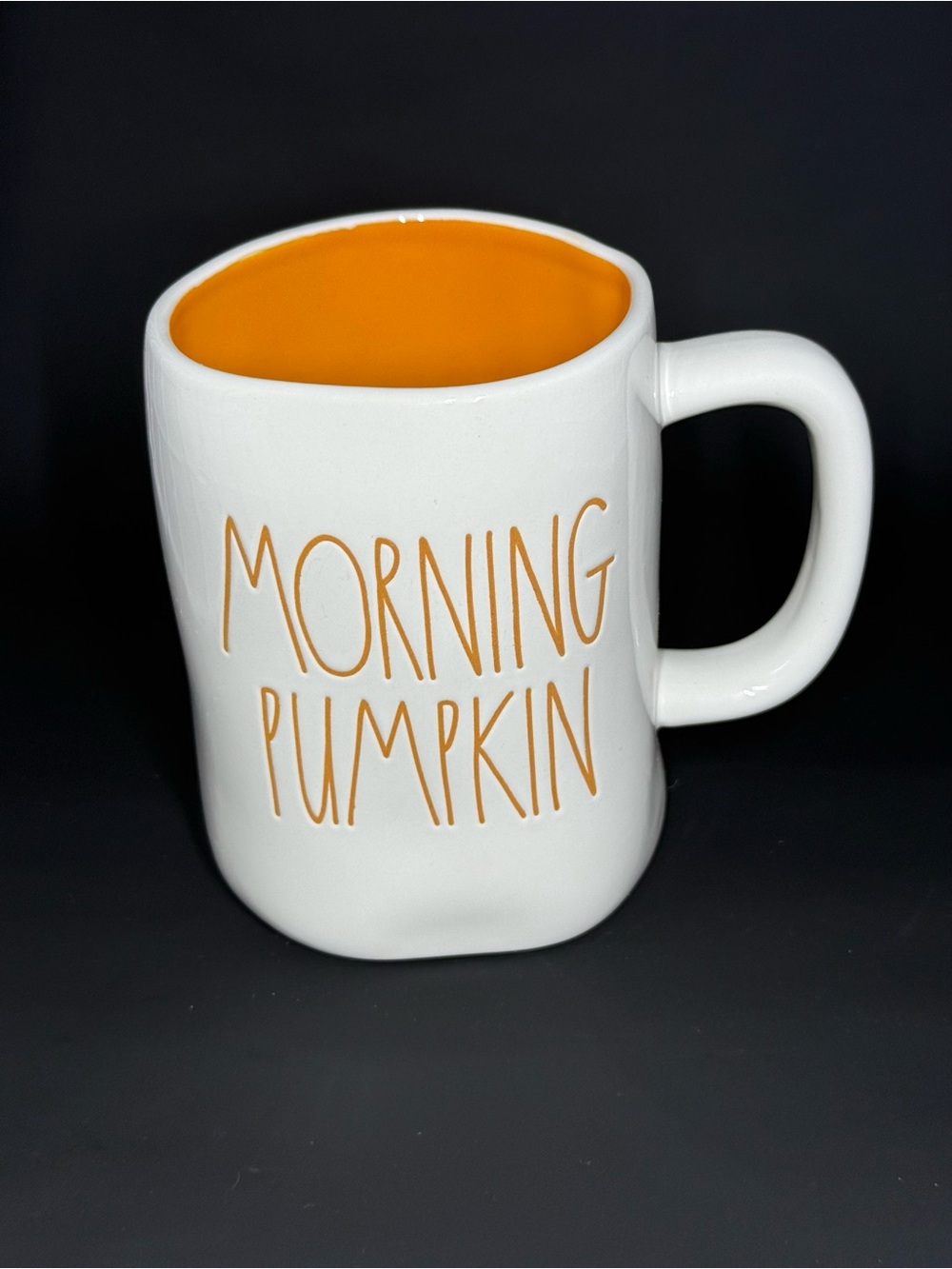 Rae Dunn 'Morning Pumpkin' Ceramic Mug with Orange Interior